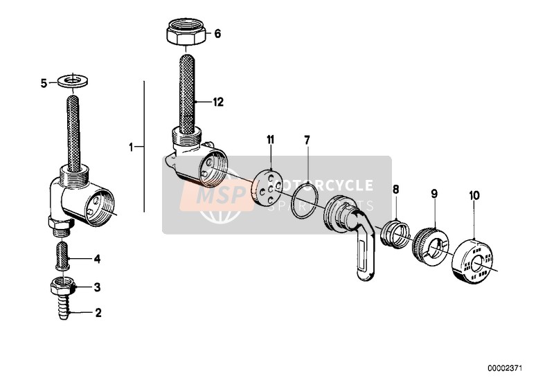 BMW R 100 CS 1977 Llave paso combustible-karcoma para un 1977 BMW R 100 CS