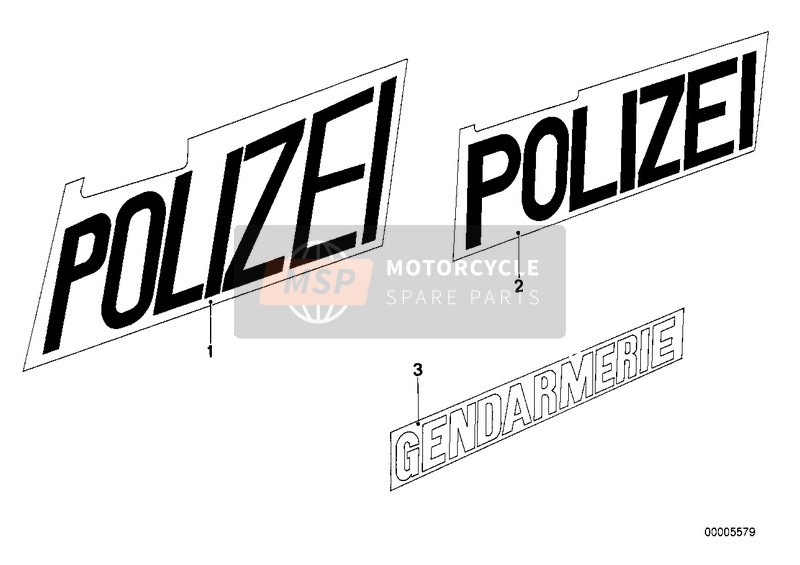 BMW R 100 RS 1979 Plaklabel, Politie - Stevige Etiket, Politie voor een 1979 BMW R 100 RS