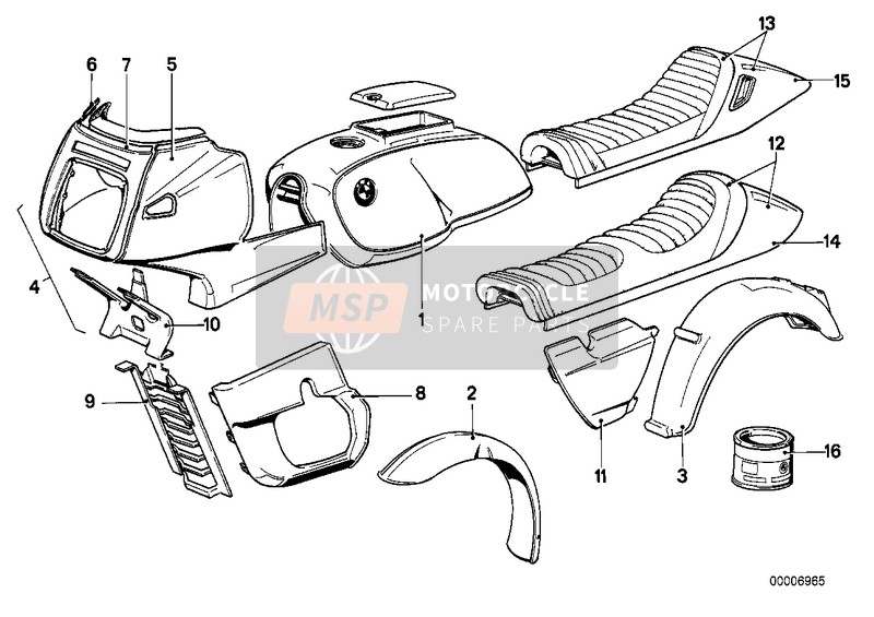 BMW R 100 RS 1995 Partes barnizadas 530 silber para un 1995 BMW R 100 RS