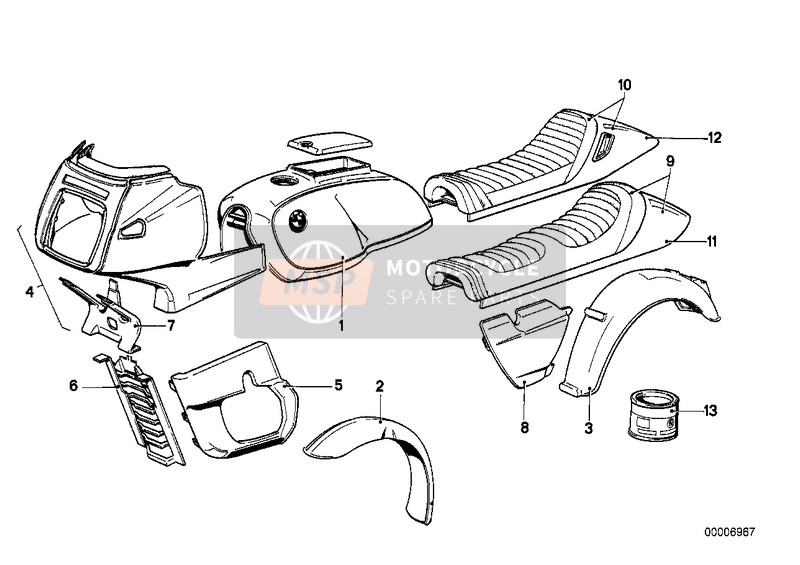 BMW R 100 RS 1992 Pieces peintes   553 dunkelrot pour un 1992 BMW R 100 RS