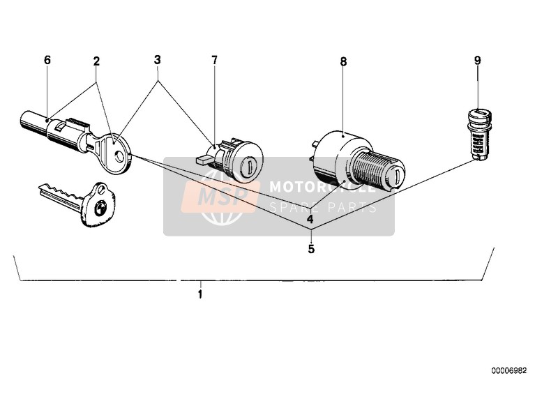 BMW R 100 RS 1977 Jeu de serrures pour un 1977 BMW R 100 RS