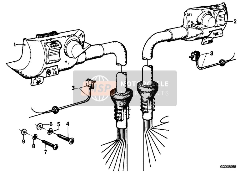 BMW R 100 RS 1981 COMBINATION SWITCH AT HANDLEBAR for a 1981 BMW R 100 RS