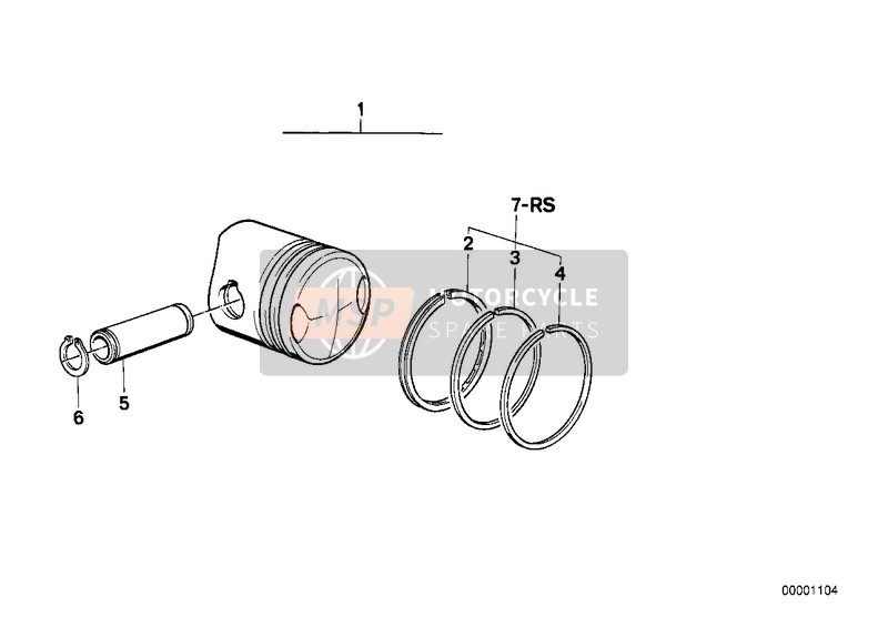 Piston, Single Parts, Nikasil Cylinder 1