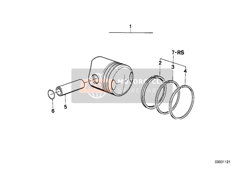 BMW R 100 RS 1992 Piston, Pièces individuelles, Cylindre Nikasil 2 pour un 1992 BMW R 100 RS