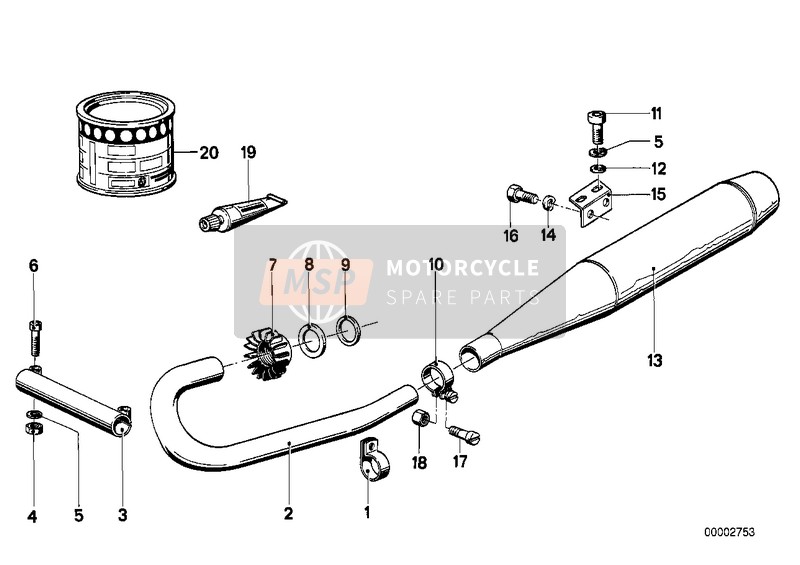 BMW R 100 RS 1995 Instalación del gas de escape 1 para un 1995 BMW R 100 RS