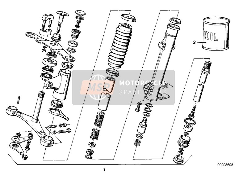 BMW R 100 RS 1990 Forcella a telescopio per un 1990 BMW R 100 RS