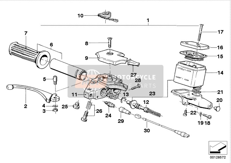 BMW R 100 RS 1980 Unità manopola destra 2 per un 1980 BMW R 100 RS