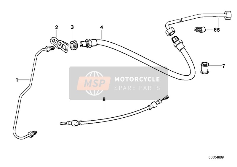 BMW R 100 S 1984 Tuyau de frein avant pour un 1984 BMW R 100 S