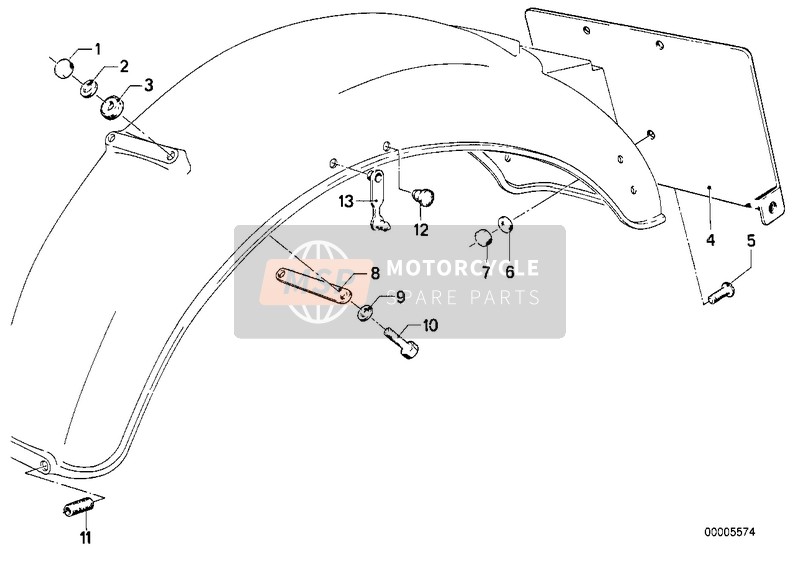 WHEEL COVER, REAR, MOUNTING PARTS