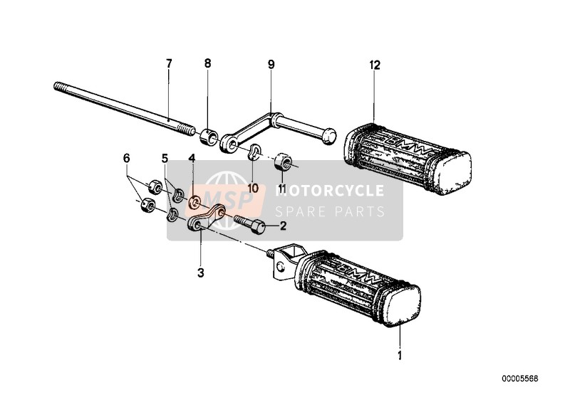 BMW R 100 S 1984 Repose Pieds pour un 1984 BMW R 100 S