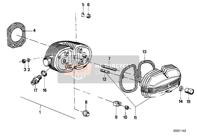 BMW R 100 S 1981 CYLINDER HEAD / COVER / GASKETS 1 for a 1981 BMW R 100 S