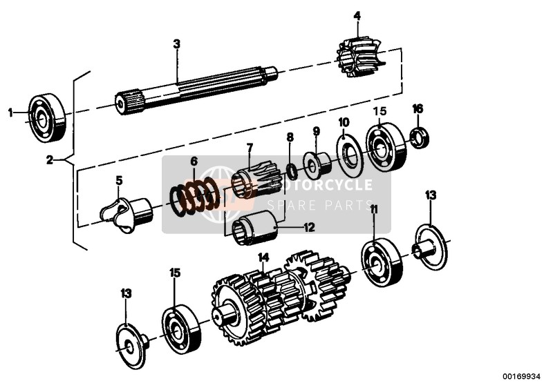 BMW R 100 S 1977 DRIVE SHAFT AND INTERMEDIATE SHAFT for a 1977 BMW R 100 S