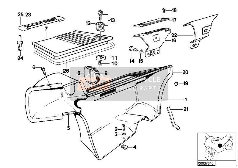 51251243277, Schliesszylinder Sitzbank, BMW, 3