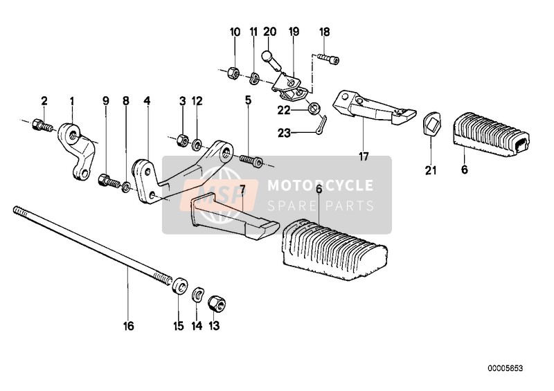 BMW R 100 RT 1991 Reposapiés para un 1991 BMW R 100 RT