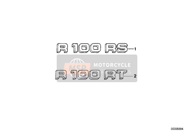 BMW R 100 RT 1991 Abziehbild R100RS/RT für ein 1991 BMW R 100 RT