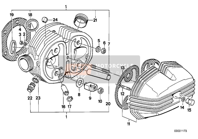 BMW R 100 RT 1992 CYLINDER HEAD for a 1992 BMW R 100 RT