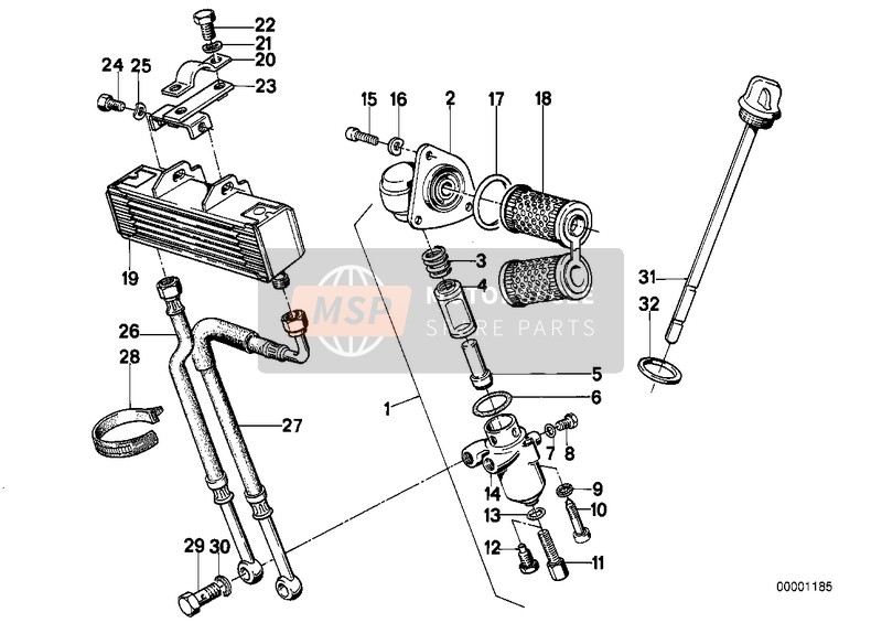 BMW R 100 RT 1992 Sum.aceite-radiador aceite/cabeza filtro para un 1992 BMW R 100 RT