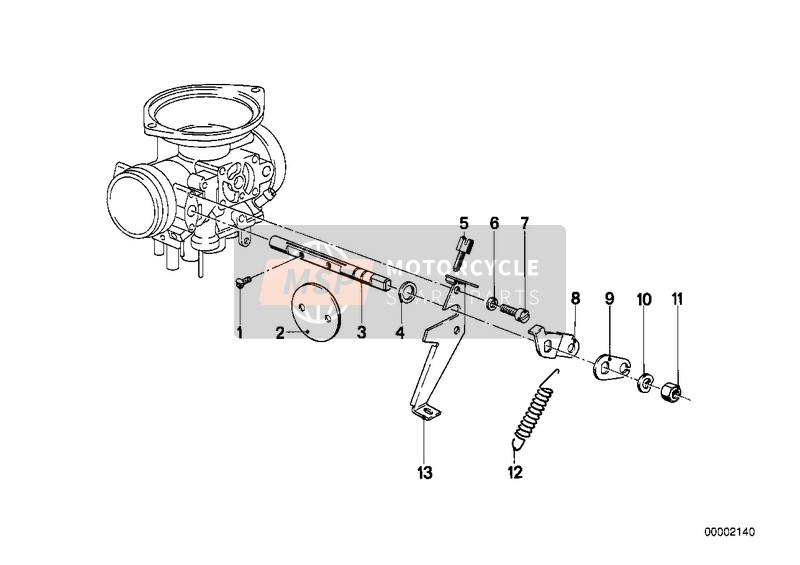 Carburateur/gasklepbediening