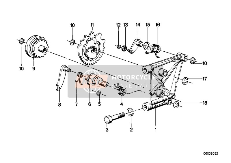 BMW R 100 RT 1992 Schaltungsbetätigung innen/Schaltkurve für ein 1992 BMW R 100 RT