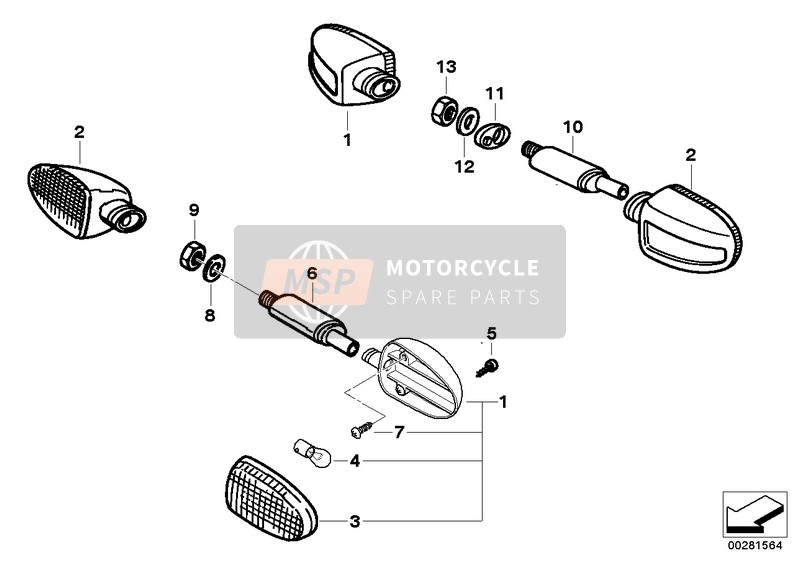 BMW R 1100 GS 94 (0404,0409) 1994 Feux de signalisation pour un 1994 BMW R 1100 GS 94 (0404,0409)