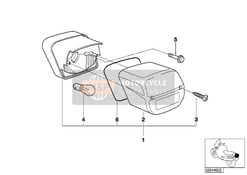 BMW R 1100 GS 94 (0404,0409) 1997 Luce posteriore per un 1997 BMW R 1100 GS 94 (0404,0409)