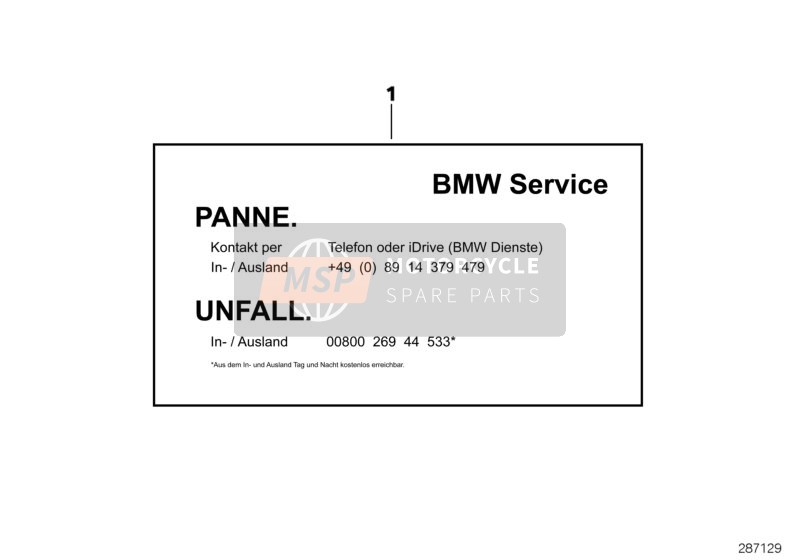 BMW R 1100 GS 94 (0404,0409) 1994 LABEL 1 for a 1994 BMW R 1100 GS 94 (0404,0409)