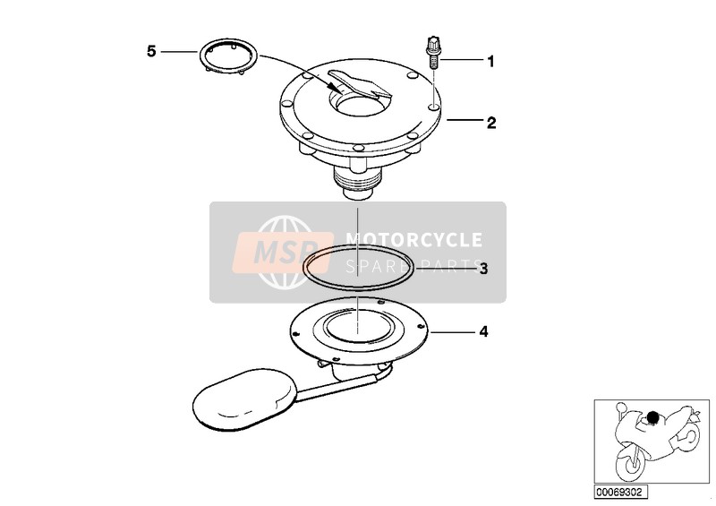 BMW R 1100 GS 94 (0404,0409) 1996 Couvercle de réservoir pour un 1996 BMW R 1100 GS 94 (0404,0409)