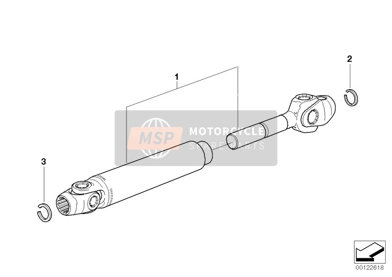 BMW R 1100 GS 94 (0404,0409) 1997 Albero di trasmissione per un 1997 BMW R 1100 GS 94 (0404,0409)