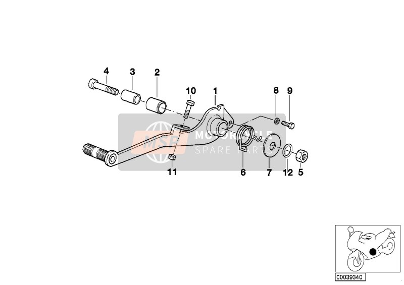 BMW R 1100 R 94 (0402,0407) 2000 Rempedaal voor een 2000 BMW R 1100 R 94 (0402,0407)