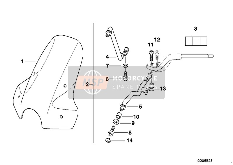 BMW R 1100 R 94 (0402,0407) 2000 Parabrezza per un 2000 BMW R 1100 R 94 (0402,0407)