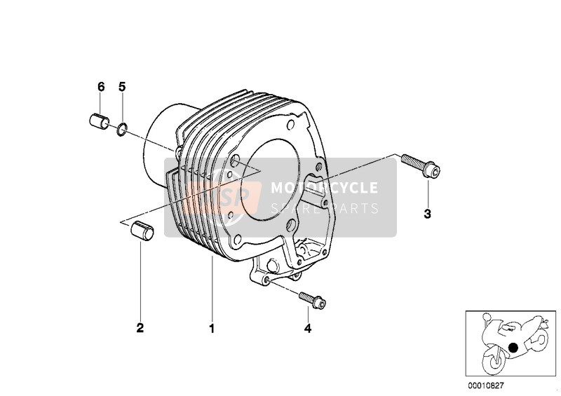 BMW R 1100 R 94 (0402,0407) 2000 Cilinder voor een 2000 BMW R 1100 R 94 (0402,0407)