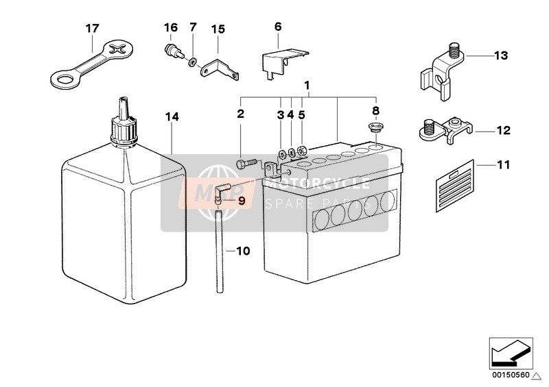 BMW R 1100 R 94 (0402,0407) 2000 BATTERY for a 2000 BMW R 1100 R 94 (0402,0407)