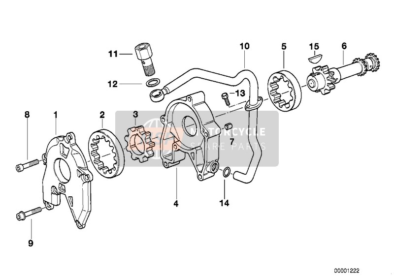 BMW R 1100 R 94 (0402,0407) 1996 Oliepomp-onderdelen 2 voor een 1996 BMW R 1100 R 94 (0402,0407)