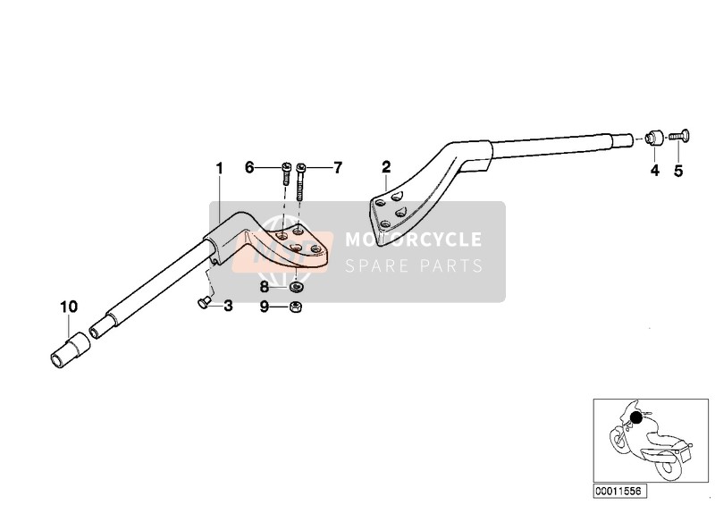 BMW R 1100 R 94 (0402,0407) 2000 Poignee chauffee au guidon pour un 2000 BMW R 1100 R 94 (0402,0407)