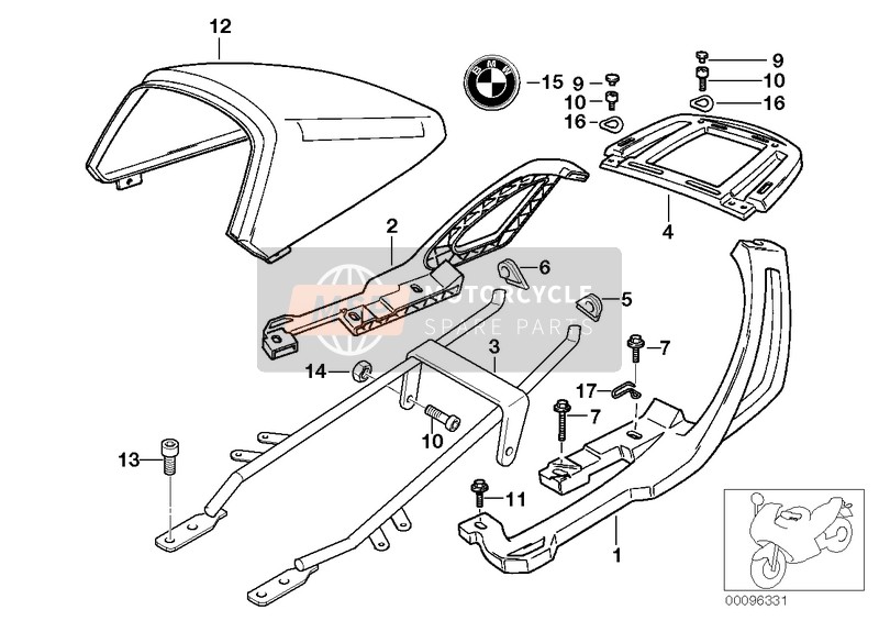 46542317082, Kofferhalter Behörde Rechts, BMW, 0