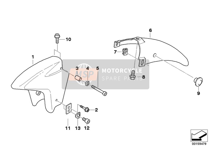 BMW R 1100 RT 96 (0413,0418) 2000 Guardabarros delantero para un 2000 BMW R 1100 RT 96 (0413,0418)