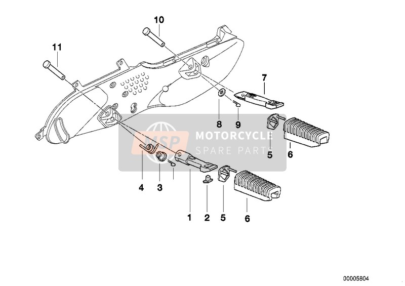 BMW R 1100 RT 96 (0413,0418) 1994 FRONT AND REAR FOOTPEG for a 1994 BMW R 1100 RT 96 (0413,0418)