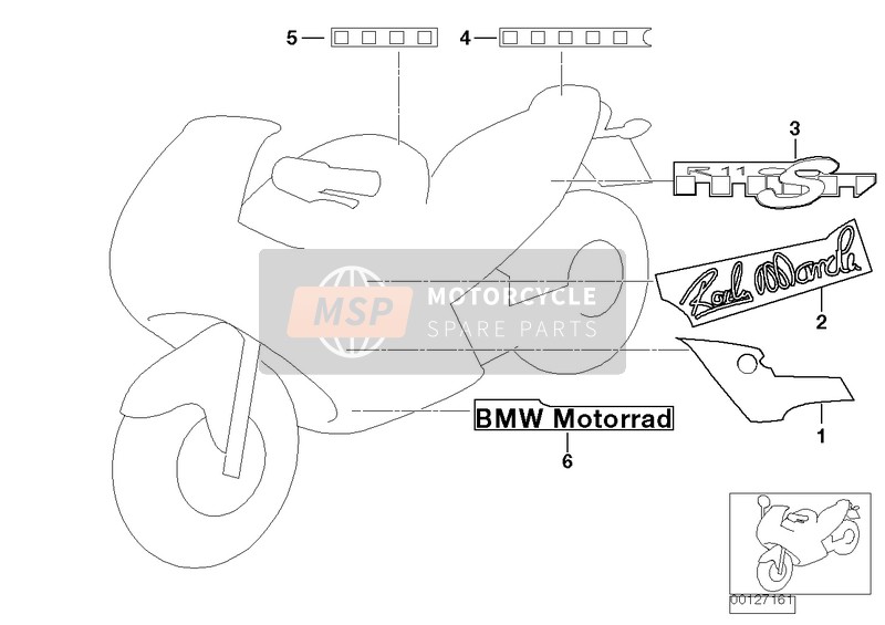 BMW R 1100 S 98 (0422,0432) 2000 Etiqueta adhesiva Boxer Cup Replika 2003 para un 2000 BMW R 1100 S 98 (0422,0432)