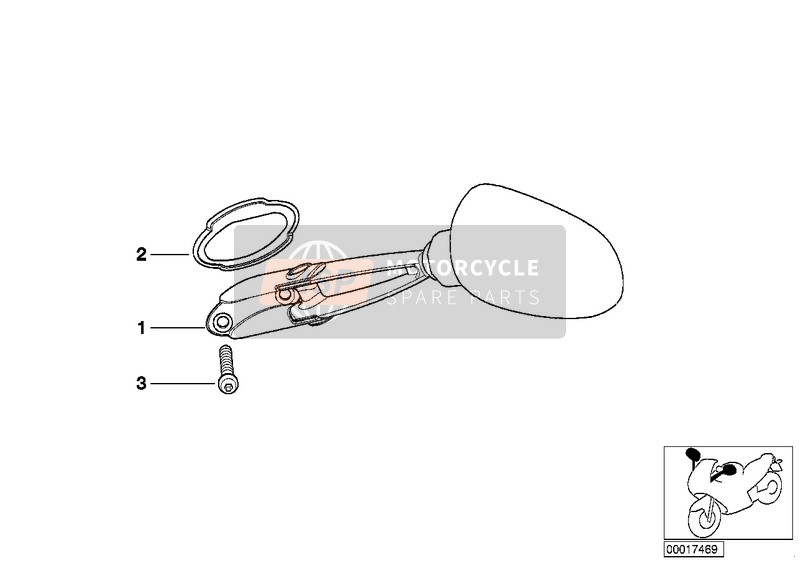 BMW R 1100 S 98 (0422,0432) 2005 Mirror 2 for a 2005 BMW R 1100 S 98 (0422,0432)