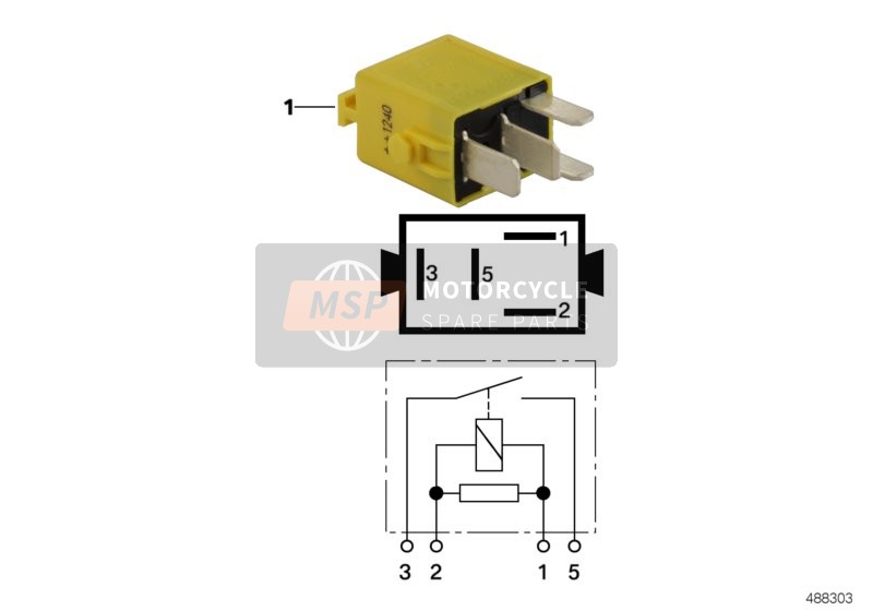 BMW R 1100 S 98 (0422,0432) 2001 MINIRELAY, MAKE CONTACT, YELLOW for a 2001 BMW R 1100 S 98 (0422,0432)