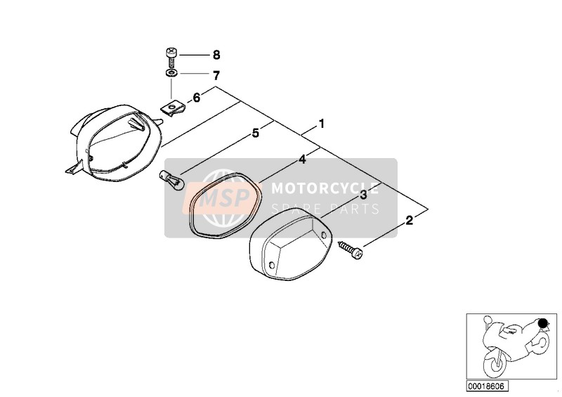 BMW R 1100 S 98 (0422,0432) 1997 Feu arrière pour un 1997 BMW R 1100 S 98 (0422,0432)