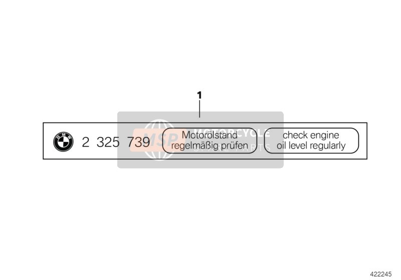 BMW R 1100 S 98 (0422,0432) 1998 LABEL "OIL LEVEL" for a 1998 BMW R 1100 S 98 (0422,0432)