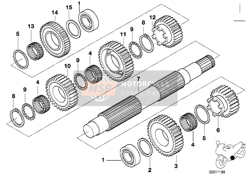 23227683350, Sliding Gear, 6TH Gear Short, BMW, 0