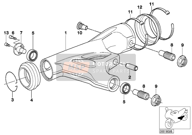 BMW R 1100 S 98 (0422,0432) 1998 Bras oscillant pour un 1998 BMW R 1100 S 98 (0422,0432)