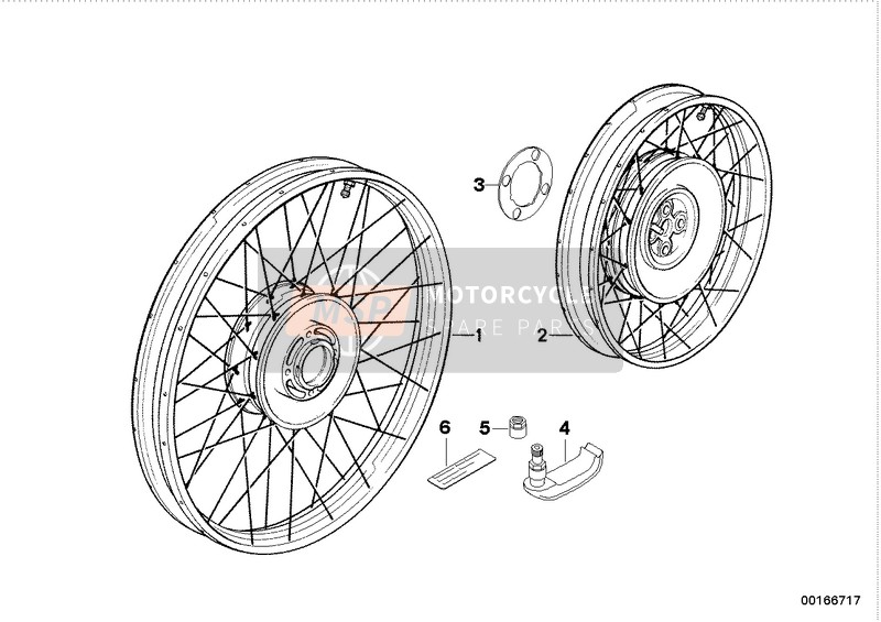 BMW R 1150 GS 00 (0415,0495) 2000 Roue à rayons pour un 2000 BMW R 1150 GS 00 (0415,0495)