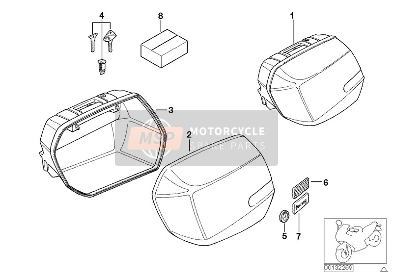 BMW R 1150 GS 00 (0415,0495) 2001 SYSTEM CASE for a 2001 BMW R 1150 GS 00 (0415,0495)