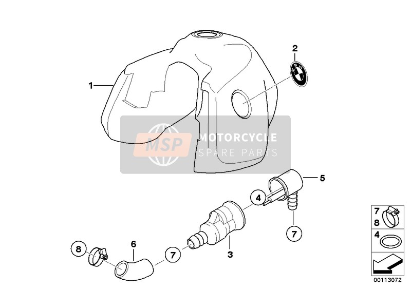 BMW R 1150 GS 00 (0415,0495) 2000 Réservoir d'essence pour un 2000 BMW R 1150 GS 00 (0415,0495)