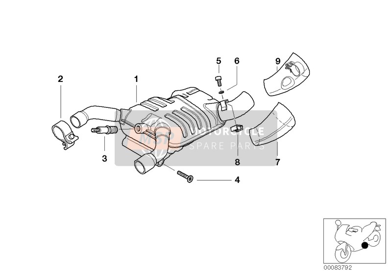 BMW R 1150 GS 00 (0415,0495) 2000 Vorderer Schalldämpfer für ein 2000 BMW R 1150 GS 00 (0415,0495)