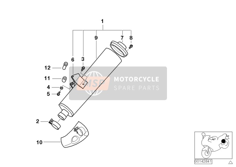 BMW R 1150 GS 00 (0415,0495) 2000 Achtermuffler voor een 2000 BMW R 1150 GS 00 (0415,0495)