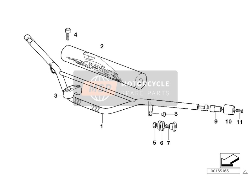 BMW R 1150 GS 00 (0415,0495) 2000 Stuur voor een 2000 BMW R 1150 GS 00 (0415,0495)